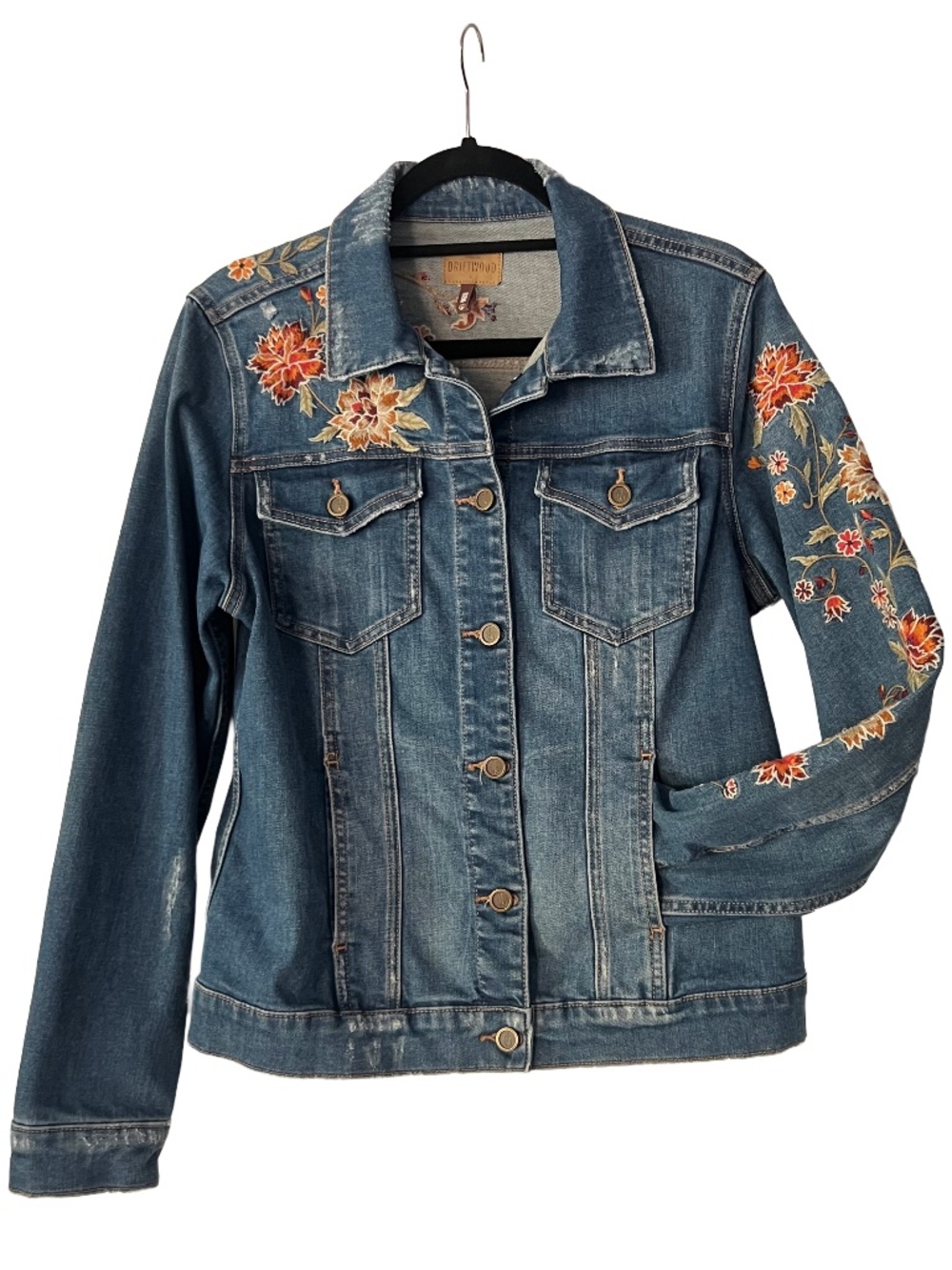 Driftwood Embroidered Trucker Jean Jacket